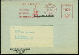 53 BONN 1/ ROTES KREUZ/ 100 JAHRE/ IM DIENST/ DER MENSCHLICHKEIT 1966 (21.10.) Jubil.-AFS = IRK-Logo , Dienst-Bf.:  D R  - Rotes Kreuz