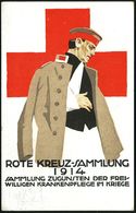 MÜNCHEN 2 B.P. 1914 (15.5.) 2K Auf PP 5 Pf. Hupp-Wappen, Grün: R.K.-Sammlung 1914 = Verwundeter Soldat M.Armbinde ,sign. - Croix-Rouge