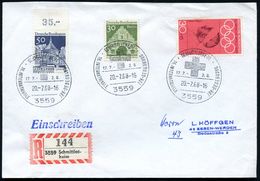 3559 SCHMITTLOTHEIM/ 16.INTERNAT.JRK-BEGEGNUNG 1968 (20.7.) SSt (Rotes Kreuz) 3x + RZ: 3559 Schmittlot-/heim , Klar Gest - Red Cross