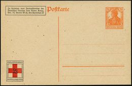 DEUTSCHES REICH 1916 Amtl. P 7 1/2 Pf. Germania + Amtl. Rotkreuz-Spenden-Zudruck: KREUZPFENNIG / SAMMLUNG 1914  2 1/2 Pf - Croce Rossa