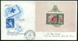 GUINEA 1963 (25.7.) 100 F. Ungez. Block "100 Jahre I.R.K.", EF , Klar Gest. Übersee-FDC-SU. (Mi.Bl.2 EF) - - Cruz Roja