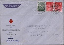 INDONESIEN 1952 (30.4.) Dienst-Bf.: INTER ARMA CARITAS/ COMITE INT. DE LA CROIX ROUGE/GENEVE, Hs. Geändert In Djakarta , - Red Cross