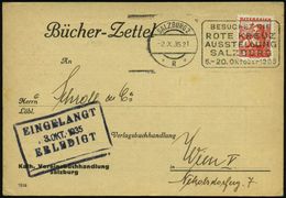 ÖSTERREICH 1935 (2.10.) MWSt.: SALZBURG 2/*R*/BESUCHET DIE/ROTE KREUZ/ AUSSTELLUNG/SALZBURG.. , Klar Gest. S/w.-Bedarfs- - Croix-Rouge