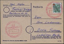 FREIBURG (BREISGAU)1/ HENRI DUNANT-GRÜNDER DES ROTEN KREUZES 1949 (8.5.) Roter SSt = Kopfbild Dunant Auf Seltener EF Bad - Henry Dunant