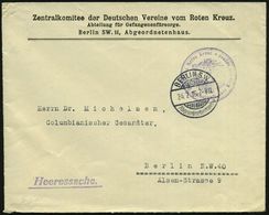 BERLIN S.W./ Abgeordnetenhaus/ A 1916 (24.7.) 1K-Gitter = Hauspostamt Abgeordnetenhaus + Viol. 2K-HdN: Deutsches Rotes K - Croix-Rouge