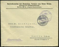 BERLIN S.W./ Abgeordnetenhaus/ A 1916 (24.7.) 1K-Gitter = Hauspostamt Abgeordnetenhaus + Viol. 2K-HdN: Deutsches Rotes K - Cruz Roja