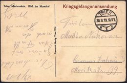 TRIER/ *1j 1919 (30.9.) 1K-Brücke Auf Vordr.-Ak: Kriegsgefangenensendung (Mariensäule) Seltene, Portofreie Heimkehrerpos - Croce Rossa