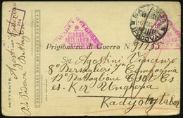 ITALIEN /  ÖSTERREICH 1918 (6.5.) 2K-Gitter: BATTASUA/(PADOVA) + Viol. Dreieck-Bd-St: ZENSUR-/ABT./WIEN + Viol. Ra.2: P. - Cruz Roja