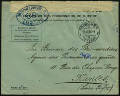 SCHWEIZ 1916 (23.12.) Vordr.-Bf.:  Secrétariat Général Et Recherches De Disparus.., 1K: FRIBOURG + Französ. Zensur-Oval: - Croix-Rouge