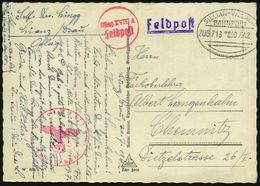 Lienz 1942 (30.7.) Bahn-Oval: SILLIAN - VILLACH/ BAHNPOST/ZUG 716 + Roter 1K-HdN: Oflag XVIII A / Fedlpost = Offiz. Kgf. - Croix-Rouge
