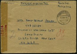 PEIKRETSCHAM/ B 1944 (15.10.) 2K-Steg + Hs. Vermerk "Portofrei/ Postage Free" + Rs. OKW-Zensurstreifen: Geöffnet/b + 2x  - Rode Kruis