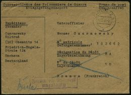 CHEMNITZ 4/ X 1946 (2.3.) 2K-Steg +  Viol. Zensur-Ra.2: Zurück An Absender / Unzulässig , Portofreier Kgf.-Bf. An Deutsc - Red Cross