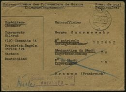 CHEMNITZ 4/ X 1946 (2.3.) 2K-Steg +  Viol. Zensur-Ra.2: Zurück An Absender / Unzulässig , Portofreier Kgf.-Bf. An Deutsc - Cruz Roja