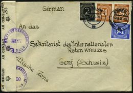 ESSEN 1 1946 (30.8.) 2K-Steg Auf Kontrollrats-Frankatur 75 Pf. +  D O P P E L T E  , Britische Ausgangs-Zensur, Viol. 1K - Croix-Rouge