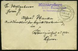 ÖSTERREICH 1915 (1.8.) 2K-Steg: 1/1 WIEN  R E I C H S R A T /* 3b *  = Hauspostamt! + Viol. 2L: Militär-Krankenanstalt/  - Medizin