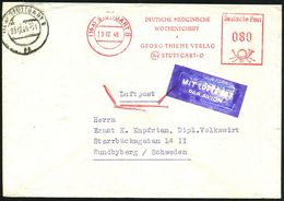 (14a) STUTTGART 8/ DT.MEDIZINISCHE/ WOCHENSCHRIFT/ G.THIEME VERLAG 1949 (24.2.) AFS 080 Pf. Klar Auf Ausl.-Flp.-Bf.! N.  - Medizin