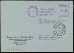 KARL-MARX-STADT C1/ Rat Des Bezirkes../ ZENTRALER/ KURIERDIENST 1964 (12.6.) Lila ZKD-AFS + 2K-Steg: KARL-MARX-STADT C 1 - Medicine
