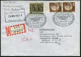 1000 BERLIN 12/ XVII.CONGRESSUS MUNDI/ DERMATOLOGIAE.. 1987 (26.5.) SSt (Globus = Dermatologen-Kongreß) + RZ: 1000 Berli - Geneeskunde