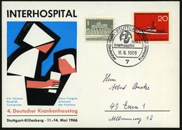 7 STUTTGART/ Interhospital/ Vierter Deutscher Krankenhaustag 1966 (11.5.) SSt = Stilis. Krankenschwester (u. Patientin)  - Geneeskunde