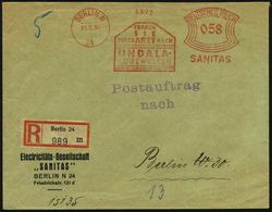 BERLIN N/ 24/ FRAGEN/ SIE/ IHREN ARZT NACH/ UNDALA-/ KURZWELLEN/ SANITAS 1934 (31.3.) AFS 058 Pf. + RZ: Berlin 24/m , Vo - Medicine