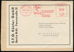 1 BERLIN 65/ KÜSTER/ Spezialunternehmen/ Für Sterilisatorbau/ Und/ Krankenhaus-/ Einrichtungen 1964 (8.5.) AFS 040 Pf. = - Médecine