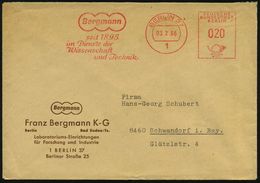 1 BERLIN§/ / Bergmann/ Seit 1895/ Im Dienste Der/ Wissenschaft.. 1966 (3.2.) AFS Auf Firmen-Bf.: Franz Bergmann KG, - Medizin