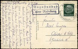 A U G U S T U S B A D /  über Radeberg 1935 (Aug.) Viol. Ra.2 = PSt.II + HWSt.: RADEBERG/Export-/Biere/Reformküchen-Glas - Geneeskunde