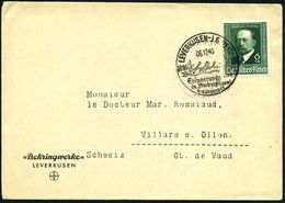 LEVERKUSEN-J.G. WERK/ E V Behring/ A/ Erinnerungsfeier.. 1940 (6.12.) SSt = Faksimile E.v.Behring Auf EF 6 + 4 Pf. Emil  - Medizin