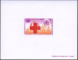 NIGER 1977 80 F. "WHO Weltgesundheitstag",  U N G E Z.  Ministerblock = WHO- U.  R.K.-Logo, Spielende Kinder ("Epreuve D - Disease