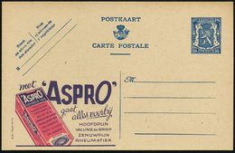 BELGIEN 1941 50 C. Reklame-P. Wappenlöwe, Blau: Met "ASPRO" Gaat Alles Voorbij, HOOFDPIJN.. RHEUMATIEK (Aspro-Packung) U - Krankheiten