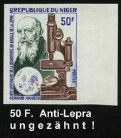 NIGER 1973 50 F. "100 Jahre Entdeckung Des Lepra-Erregers", Gerhard Hansen (= Arzt, Biologe, Zoologe)  U N G E Z .  Rand - Maladies