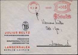 LANGENSALZA/ Julius Beltz/ POSTZENTRALE 1929 (12.6.) Dekorativer AFS = Auge (mit Monogramm) Klar Auf Motivgl. Reklame-Bf - Krankheiten