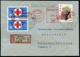 RATHENOW/ Versorgungsdepot/ Für Augenoptik/ Rathenow 1963 (18.4.) AFS In 000 Auf Frankatur 2x 25 Pf. Rotes Kreuz Gegen M - Malattie