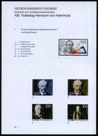 B.R.D. 1994 (Juli) 100 Pf. "100. Todestag Herm. Von Helmholtz" = Augenforscher, Physiologe, Physiker, 32 Verschied. Colo - Malattie