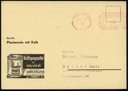 CHEMNITZ 4/ A/ DEUTSCHES/ REICH 1939 (9.5.) PFS "Achteck" 3 Pf. Auf Reklame-Kt.: Pantomalz Kräftigungsmittel.. GEBR. DOL - Apotheek