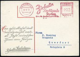 HERDECKE/ Zirkulin/ Knoblauchz-/ Perlen/ Schulte Herbrüggen & Co. 1938 (30.12.) AFS Auf Zweifarbiger Künstler-Reklame-Kt - Pharmacie