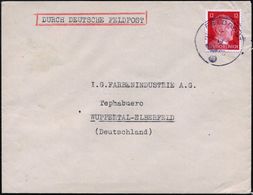 DT.BES.FRANKREICH 1943 1K: FELDPOST Auf EF 12 Pf.Hitler + Zusatz "DURCH DEUTSCHE FELDPOST" ,rs. OKW-Zensur-Streifen "x"  - Apotheek