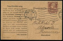 ÖSTERREICH 1910 (11.10.) Reklame-PP 3 H. KFJ Jubil.: Fekete Wien..Marienbader Tabletten.. (nach Prof.Dr.Ritter V.Basch)  - Pharmacie