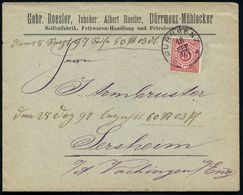 DÜRRMENZ 1899 (18.9.) 1K Auf EF 10 Pf. Württbg. Ziffer , Firmen-Bf.: Gebr. Roesler + Inhalt: Dekorat. Rechnung Mit Zierr - Pharmacie