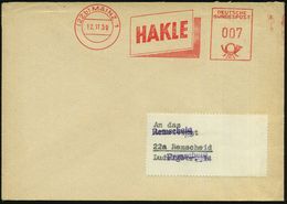 (22b) MAINZ 1/ HAKLE 1959 (12.11.) AFS = Toilettenpapier-Hersteller Etc., Klar Gest. Inl.-Bf. (Dü.E-23C) - - Pharmacy