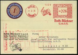 BERLIN-/ TEMPELHOF 1/ ROTBART/ MOND-EXTRA/ Roth-Büchner/ GmbH 1935 (11.3.) AFS = Naßrasierer, Klinge , Motivgl. Firmenkt - Pharmacy