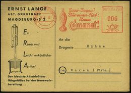 MAGDEBURG-SUDENBURG 2/ Haar-Sorgen?/ Nur Einen Rat./ Nimm/ Comanat! 1950 (25.5.) AFS, Teils Sütterlin (Flasche) Reklame- - Pharmacie