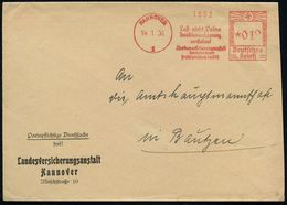 HANNOVER/ 1/ Laß Nicht Deine/ Jnvalidenversicherung/ Verfallen/ Landesversicherungsanstalt.. 1936 (14.1.) AFS Klar Auf ( - Medizin