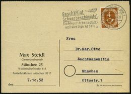 (13b) MÜNCHEN BPA 1/ Ak/ Beschäftigt/ Schwerbeschädigte!.. 1952 (7.10.) MWSt Klar Auf Firmen-Klappkt. (Bo.S 620 A  , 1.W - Medicine