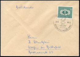 BERLIN W 8/ XIV.SCHACH-OLYMPIADE 1960 (29.9.) SSt (Springer) A. EF 10+5 Pf. Schach-Olympia (Mi.786/EF) Inl.-Drs. (Bo.978 - Echecs