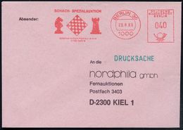 1000 BERLIN 30/ SCHACH-SPEZIALAUKTION/ CHRISTIAN WAPLER.. 1983 (23.8.) Seltener AFS = Springer, Schachbrett U. Turm (Sch - Scacchi