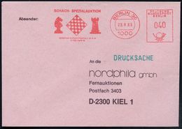 1000 BERLIN 30/ SCHACH-SPEZIALAUKTION/ CHRISTIAN WAPLER.. 1983 (23.8.) Seltener AFS = Springer, Schachbrett U. Turm (Sch - Echecs