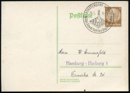 BORSTENDORF (ERZGEB)/ Mühle,Schach-Spielw.u.Papier-Jndustrie 1938 (16.5.) Gesuchter HWSt = Schachbrett Mit König, Klar G - Schach