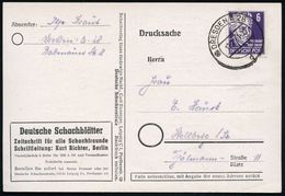 (10a) DRESDEN A 28 1951 (16.4.) 2K-Steg Auf Vordr.-Kt.: Deutsche Schachblätter, Zeitschrift Für Alle Schachfreunde.. , R - Scacchi