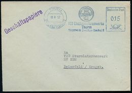 THURM/ über/ ZWICKAU (SACHS)2/ VEB ELEKTROMOTORENWERKE/ Thurm.. 1957 (10.8.) Blauer AFS = PSt.I, Dienstfarbe! = Turm (u. - Scacchi